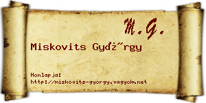 Miskovits György névjegykártya