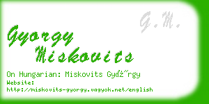gyorgy miskovits business card